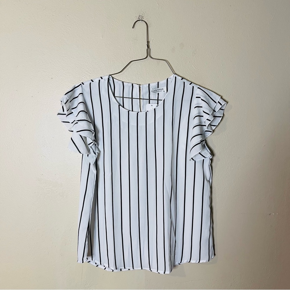NWT Striped Flutter Sleeve Blouse